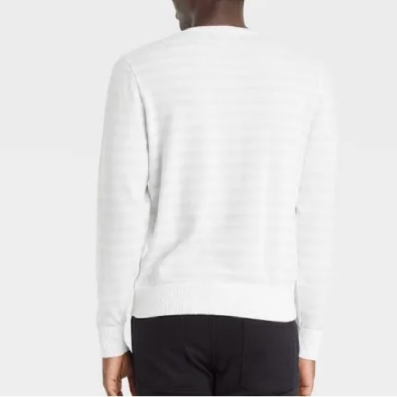 Goodfellow & Co Men's Striped Pullover Sweater, Color White/Striped,Size L - Picture 5 of 13